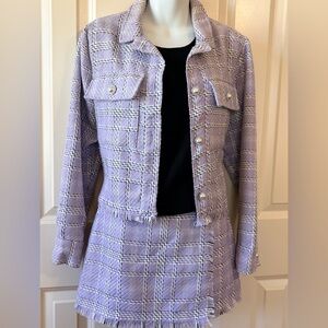 BP Lavender Tweed Fabric(blazer size XS/ skirt size xxs) Miss match on size
